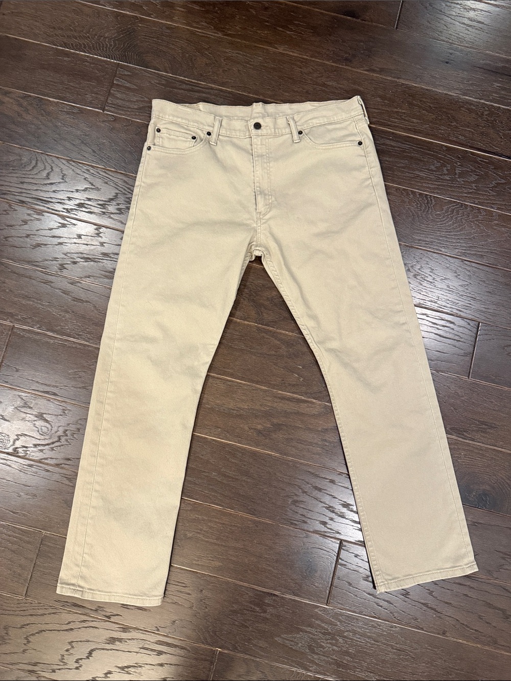Levi's 513 Slim Straight Jeans Beige Tan Khaki Mens W36 L30